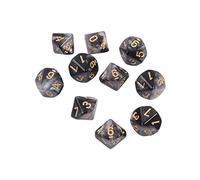 HUANGENG Lot de 10 dés polyédriques 10 faces D10 RPG Accessoires de jeu de table Double couleurs