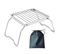 HUANGGG Grilles de réchaud de camping en acier inoxydable - Portable - Grille de cuisson pour feu de camp