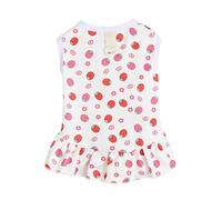 HUANGGG Jupe imprimée pour petits chiens, adorables chats, chiens, robe de printemps pour petits chiens, anneaux de traction confortables