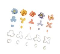 HUANGGG Lot de 10 emporte-pièces en forme de fleur pour la fabrication de boucles d'oreilles et de bijoux, formes géométriques en argile