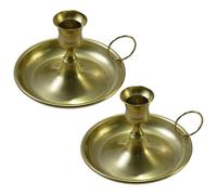 HUANGGG Lot de 2 bougeoirs en métal vintage avec poignée pour décoration de bureau, décoration d'intérieur