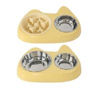HUANGGG Lot de 2 gamelles inclinées réglables pour animal domestique - Gamelle pour chat - Distributeur d'eau pour chats