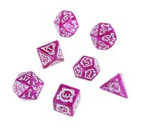 HUANGGG Lot de 7 dés polyédriques en acrylique multi-faces Motif dragon Jeu de société pour jeu de rôle