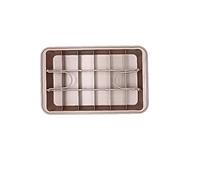 HuangguiyuanV Moule à brownie anti-adhésif avec séparateurs amovibles, moule à brownies rectangulaire à 18 emplacements en acier au carbone, pour la cuisson des gâteaux