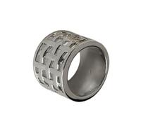 HUANGING Bagues élégantes gaufrées en métal creux - Design géométrique unique - Alliance confortable - Unisexe - Pour couple - Polyvalente - Texture gaufrée, One Size, Comme décrit, Comme décrit.
