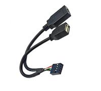 HUANGING Câble adaptateur PVC 9 broches vers USB + type E avec port de type C en façade pour USB 2.0