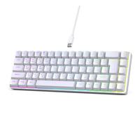 HUANGING Clavier portable à membrane 68 touches pour machine à écrire 18 types de rétroéclairages de couleur russe anglais clavier pour bureau et jeux