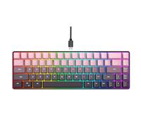 HUANGING Claviers de jeu 68 touches RVB remplaçables à chaud, éclairage latéral, protection IP54, durée de vie de 1 000 millions de touches, touches de type C, USB A, deux interfaces claviers