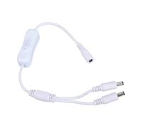 HUANGING DC5521 Y Câble d'alimentation répartiteur 5,5 x 2,1 mm femelle vers 2 mâles pour lumière LED CCTV 37 cm