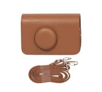 HUANGING Housse de protection rétro pour appareil photo H35 501F en polyuréthane avec bandoulière réglable, couleur unie, marron, as the pic show