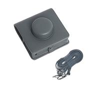 HUANGING Housse souple en cuir PU avec bretelles pour appareil photo instantané, gris foncé, as the pic show