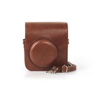 HUANGING Housse souple en cuir PU avec bretelles pour appareil photo Mini12 Instants, marron, as the pic show