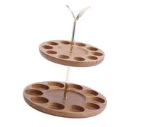 HUANGING Porte-bouteilles de vin en métal avec base en bois - Porte-gobelets efficaces pour la maison et la cuisine