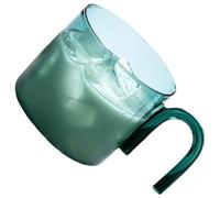 HUANGING Tasse à café élégante à une seule couche - Verre transparent décoratif avec poignée - Verre borosilicate - Récipient à boissons sans danger pour la santé