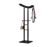 Huangj-0527 Chapeaux Cintre en Bois Massif, Porte-Manteau au Sol, for Chambre à Coucher, Cintre Vertical Simple for vêtements, Support for Sacs d'intérieur Assemblage Facile(Noir)