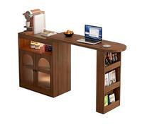 Huangj-0527 Îlot de Cuisine avec Rangement Armoire de Bar rotative Extensible et îlot Rangement Cuisine, Bureau pivotant à 360°