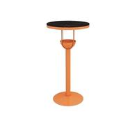 Huangj-0527 Orange Rock Slab Iron Bar Table Home Balcony Leisure Round High Top for Milk Tea Shop, Coffee Table de Bar extérieur(Grand)