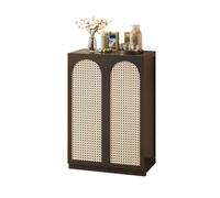 Huangj-0527 Rangement Vaisselle Buffet de Cuisine Style rétro, Meuble Rangement for Salon, sur Pied en rotin à Double Porte Buffet avec Portes(Noir)