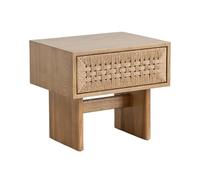 Huangj-0527 Table de Nuit avec Rangement Table de Chevet Vintage en rotin avec tiroir, Meuble Rangement for canapé, Salon, Chambre à Coucher(Natural)