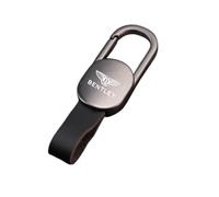 HUANGLDGS Porte Clef Voiture pour Bentley Flying Spur IV 2024+, Porte-clés, Porte Clé Personnalisé, Porte-clés en Cuir, Accessoire Voiture,Black