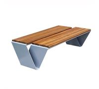 huanglyc-232 Bancs d'extérieur Light Brown Large Backless Outdoor Bench for Two Leisure Park Stainless Steel