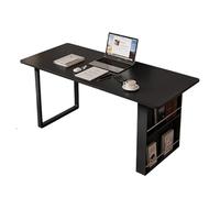 huanglyc-232 Bureau à Domicile Bureau Moderne avec Porte-revues Vertical à 2 Niveaux, Bureau d'étude Plateau en Dalle de Pierre, Table for Ordinateur Portable, Noir(M)