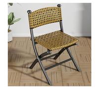 huanglyc-232 Chaise en rotin Chaise en rotin, Chaise de Salle à Manger Pliante, Chaise de Loisirs, Chaise à Dossier, Chaise Simple portative d'extérieur Chaises Longues de Patio(Noir,Grand)