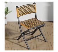 huanglyc-232 Chaise en rotin Chaise en rotin, Chaise de Salle à Manger Pliante, Chaise de Loisirs, Chaise à Dossier, Chaise Simple portative d'extérieur Chaises Longues de Patio(Gold,Petit)
