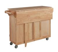 huanglyc-232 Meuble de Cuisine Mobile Centre de Cuisine avec Bar Petit-déjeuner, îlot Roulant for, Salle à Manger, Bain