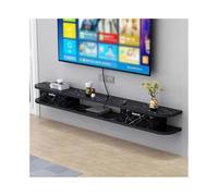 huanglyc-232 Meuble Télévision Murale Meuble TV Flottant avec étagère et Console multimédia à 2 Portes for Salon Chambre Coucher(Noir,Moyen)