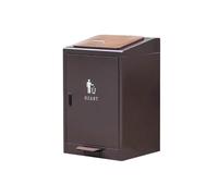 huanglyc-232 Poubelle, Poubelle d'extérieur en métal avec couvercle, 80 L/100 L, for usage commercial, rue, espace public, avec pédale, Poubelles extérieures(Petit)