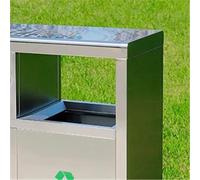 huanglyc-232 Poubelle, Poubelle double en acier inoxydable for l'extérieur, les commerces et les lieux publics, Poubelles extérieures