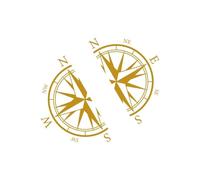 HUANGSHIJUNOUS Autocollants latéraux for fourgonnette, Camping-Car, Caravane, Minivan, Cargaison, Boussole, décoration, Accessoires de réglage Automatique(Gold)
