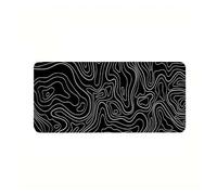 HUANGSHIJUNOUS Tapis de Souris surdimensionné en Caoutchouc Naturel, Motif Carte topographique sur Fond Noir, for Clavier d'ordinateur(900x400x2mm)