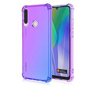 HUANGTAOLI Coque Compatible avec Huawei Y6P, Dégradé de Couleur Coque Silicone Mince en TPU Souple Antichoc Bumper Etui Housse pour Huawei Y6P