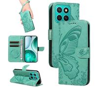 HUANGTAOLI Coque pour Honor X8C 4G, béquille et porte-cartes - Protection à 360 degrés - Antichoc - Cuir PU - Fermeture magnétique - Flexible et pliable - Vert