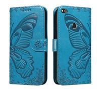 HUANGTAOLI Coque pour Huawei P8 Lite 2017, Béquille et Porte-cartes, Protection à 360 Degrés Antichoc PU Cuir Fermeture Magnétique Wallet Phone Case Souple et Pliable Bleu