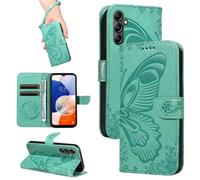 HUANGTAOLI Coque pour Samsung Galaxy A14 4G, Housse à Rabat en Cuir, Béquille et 2 Porte-Carte, Flexible et Pliable, Légère et Antidérapante, Protection à 360 degré et Absorbant de Choc