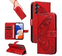 HUANGTAOLI Coque pour Samsung Galaxy A14 4G, Housse à Rabat en Cuir, Béquille et 2 Porte-Carte, Flexible et Pliable, Légère et Antidérapante, Protection à 360 degré et Absorbant de Choc