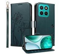 HUANGTAOLI Étui portefeuille pour Honor X8C 4G, béquille et 3 emplacements pour cartes, protection à 360 degrés, résistant aux chocs, fermeture magnétique, bleu