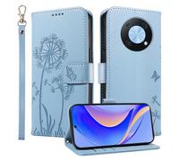 HUANGTAOLI Étui portefeuille pour Huawei Nova Y90 4G, béquille et 3 emplacements pour cartes, protection à 360 degrés, résistant aux chocs, fermeture magnétique, bleu ciel