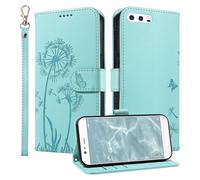 HUANGTAOLI Étui portefeuille pour Huawei P10 avec béquille et 3 emplacements pour cartes, protection à 360 degrés, résistant aux chocs, fermeture magnétique, vert