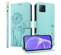 HUANGTAOLI Étui portefeuille pour OPPO A73 5G (pas 4G), béquille et 3 emplacements pour cartes, protection à 360 degrés, résistant aux chocs, fermeture magnétique, vert
