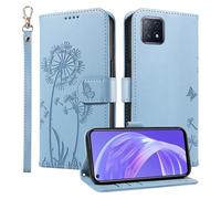 HUANGTAOLI Étui portefeuille pour OPPO A73 5G (pas 4G), béquille et 3 emplacements pour cartes, protection à 360 degrés, résistant aux chocs, fermeture magnétique, bleu ciel