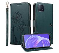 HUANGTAOLI Étui portefeuille pour OPPO A73 5G (pas 4G), béquille et 3 emplacements pour cartes, protection à 360 degrés, résistant aux chocs, fermeture magnétique, bleu