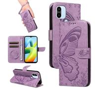 HUANGTAOLI Étui portefeuille pour Poco C51, avec béquille et porte-cartes - Protection à 360 degrés - Résistant aux chocs - En cuir synthétique - Fermeture magnétique - Flexible et pliable - Violet