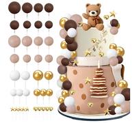 Huangzd 37 Pièces Decoration Gateau Anniversaire Ours Brun, Joyeux Anniversaire Decoration Gateau Ours Boho Garcon Fille, Cake Topper pour Fête d'Anniversaire Enfant (B)