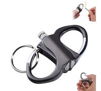 HUANHUZ Porte-clés Allumette en métal Fantaisie, Porte-clés Briquet Allumette, Briquet caché dans Le Porte-clés, métal réutilisable remplissable au kérosène(Black)