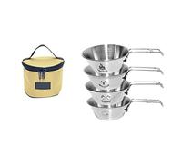 HUANIZI Bols pliables en acier inoxydable de 500 ml avec sac de rangement pour camping, barbecue, randonnée, camping, gamelles pliantes pour voyage, camping