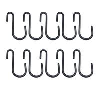 HUANIZI Lot de 10 crochets de suspension en forme de S avec revêtement noir